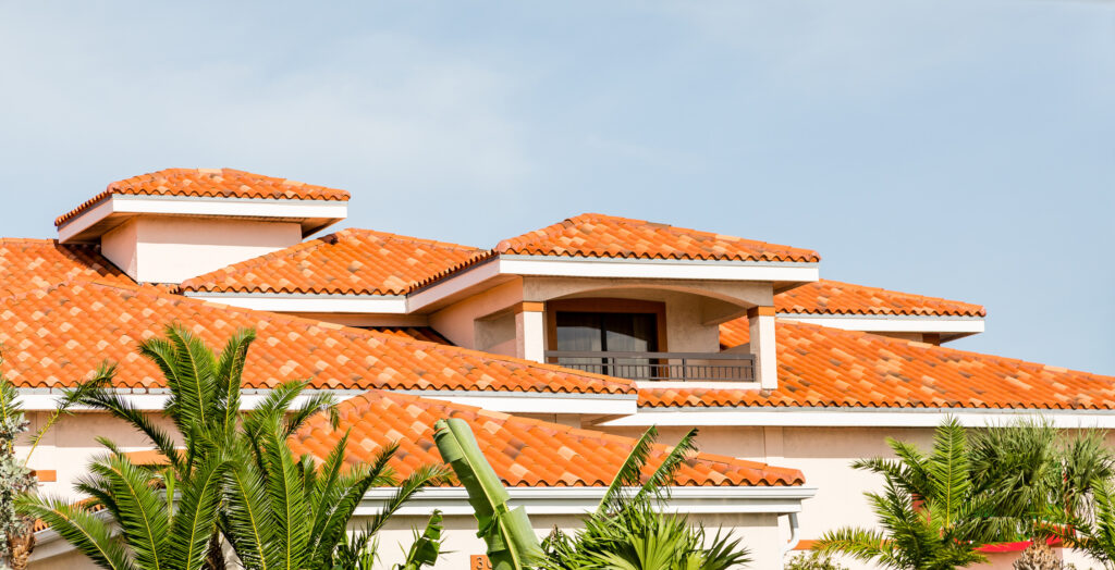 Orange Clay Tiles Under Blue Skies